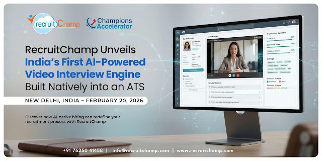 RecruitChamp unveils India’s first AI-Powered Video  interview engine built natively into an ATS at AI India Summit 2026
